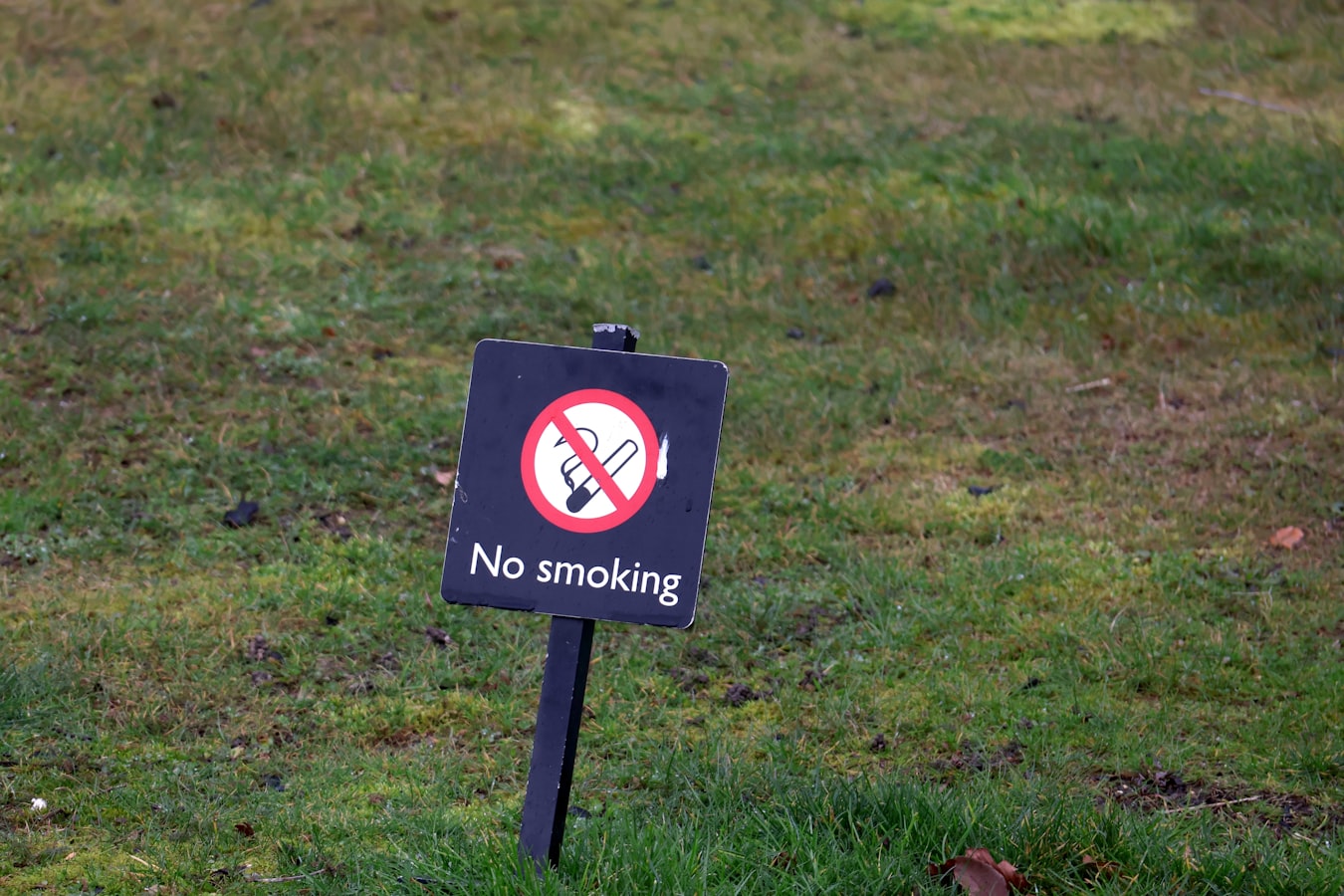 A no-smoking sign posted near the entrance of a vacation rental property