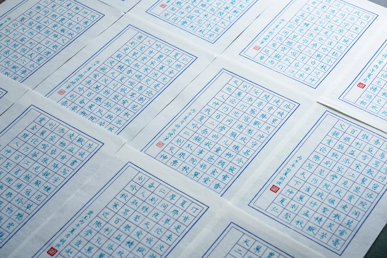 Close-up of crop marks and bleed area on a printed press sheet