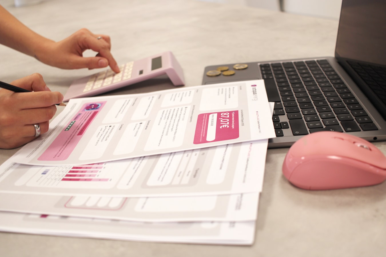 A host reviewing and organizing damage documentation on a laptop before filing a resolution claim