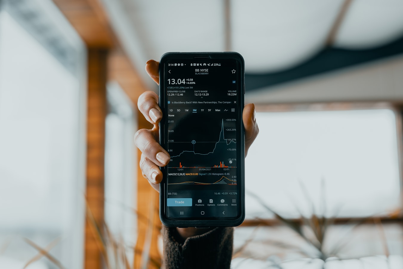 A professional quietly reviewing contact analytics on a smartphone
